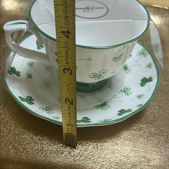 #1348**Grace Teaware Shamrock Cup and Saucer Set. St. Patrick’s Day - Picture 5 of 6